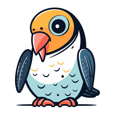 Cute parrot isolated on a white background vector illustration