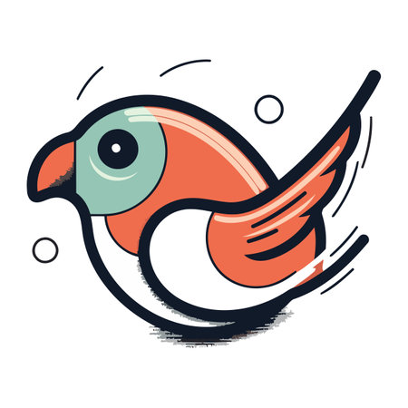 Illustration of a cute bird vector illustration in a flat style Ilustraciones vectoriales