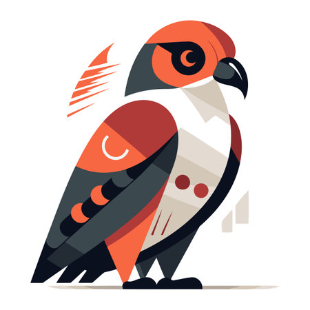 Parrot vector illustration cute parrot bird in flat style