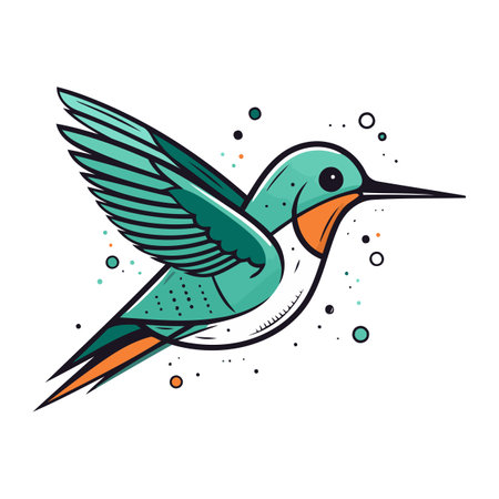 Hummingbird icon vector illustration of a cartoon hummingbird