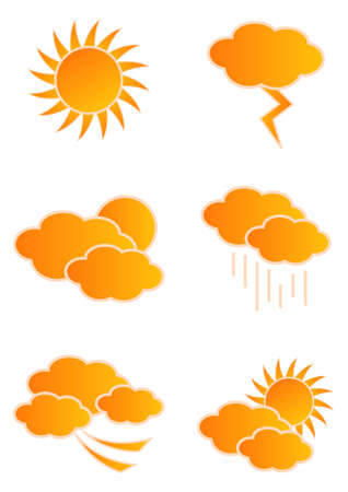 Vector weather icons isolated on white background