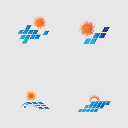 Set of solar logo energy icon vector design Фото со стока