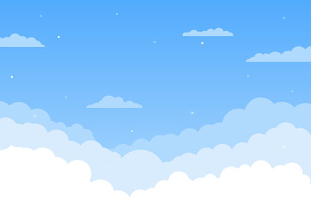 Blue clear sky background with clouds