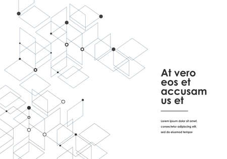 molécules de connexion vectorielle avec des lignes de points qui ont laissé un fond blanc