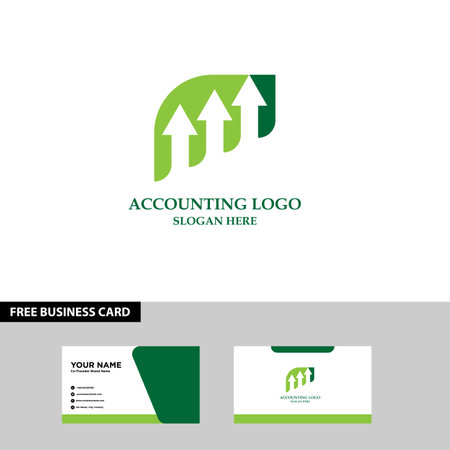 Finance arrow growth logo design and business card template