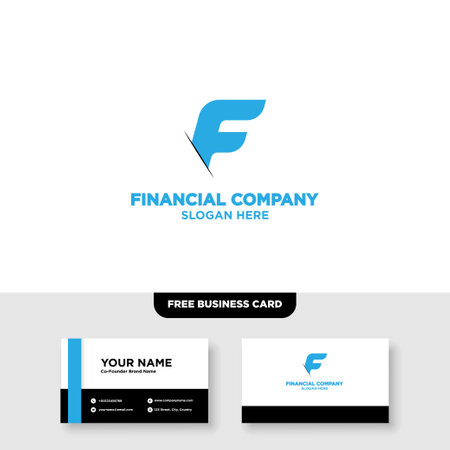 Letter f finance logo and busiiness card template