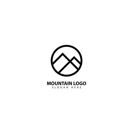 Vector de diseño de logotipo de montaña o colina o pico Foto de archivo