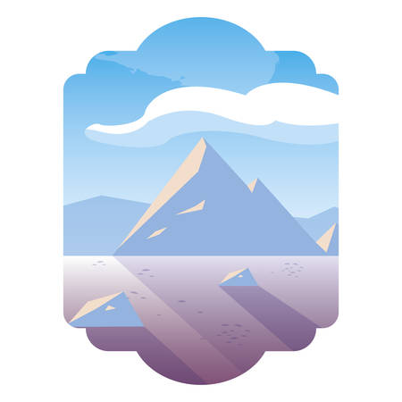 hermoso paisaje nevado escena icono vector ilustración diseño