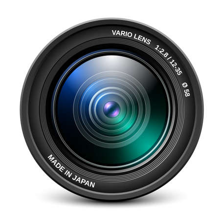 Camera lens isolated on white background vector illustration Vector Illustration