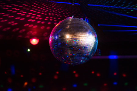 Disco ball light reflection background Stock Photo