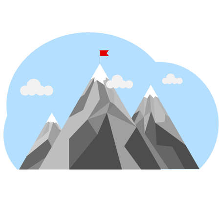 Mountains icon flat design vector illustration vector Фото со стока
