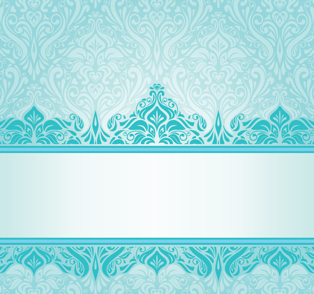 Turquoise vintage invitation design with copy space Фото со стока