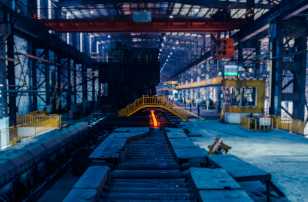 interieur uitzicht op een staalfabriek, staalindustrie in de stad van China.