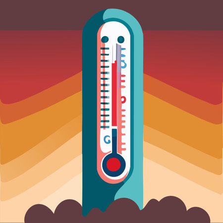 Thermometer background heat concept a thermometer that goes off the charts in a scorching summer celsius and fahrenheit meteorology thermometers