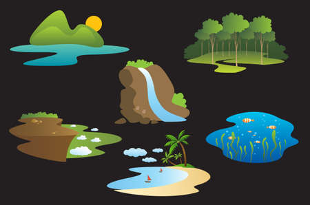 Ecological and nature symbols travel concept