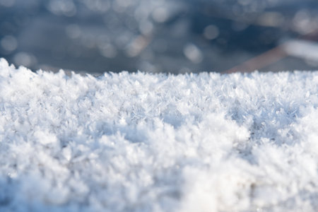 White snow texture close up