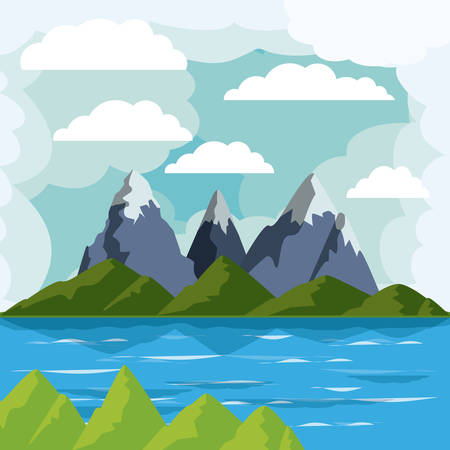 Lake landscape design vector illustration eps10 graphic