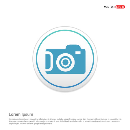 Icono de cámara de fotos - botón de círculo blanco