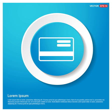 Credit card icon abstract blue web sticker button free vector icon Stok Fotoğraf