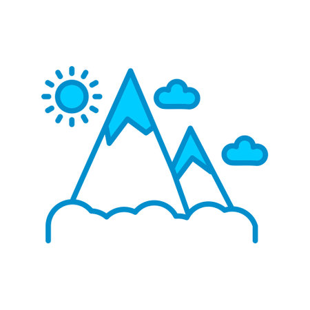 Diseño de iconos creativos de montaña.