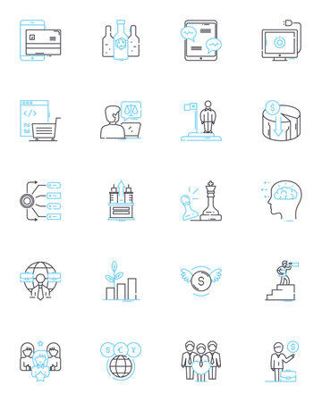 Market evolution linear icons set transformation progress adaptation development growth change revolution line vector and concept signs shift innovation disruption outline illustrations