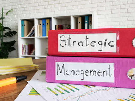 Strategic management is shown on the photo using the text