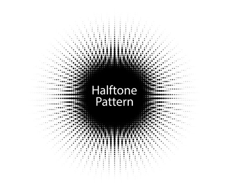 Halftone design element circle frame dotted background round border icon using halftone random circle dots vector illustration