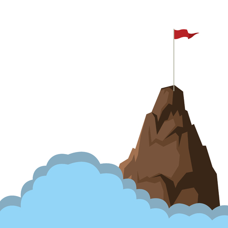 Mountain goal peak cartoon vector illustration graphic design Фото со стока