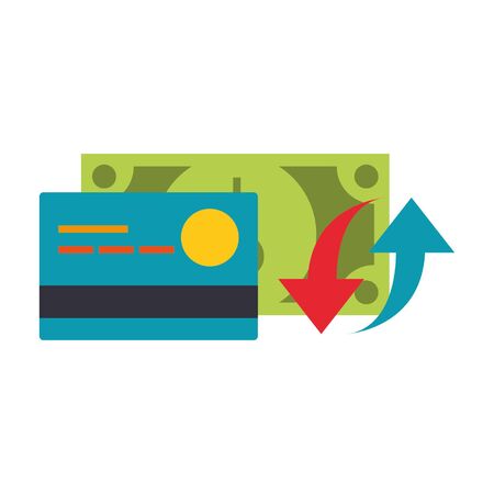 Credit card and cash bank symbol vector illustration graphic design Stock Photo