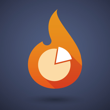 Illustration of a flame icon with a pie chart