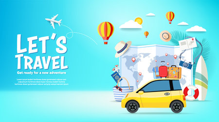 Travel concept vector illustration design vacation background Vektor-Illustrationen