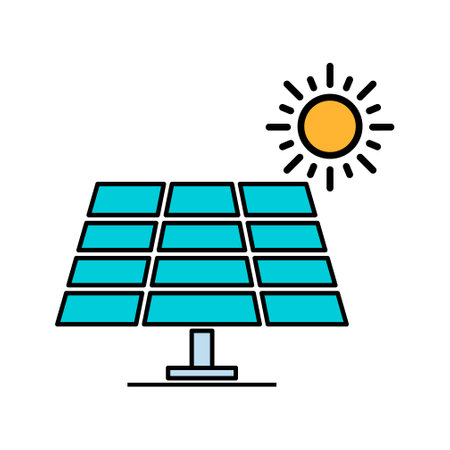 Solar panel icon green power technology ecology alternative energy vector illustration