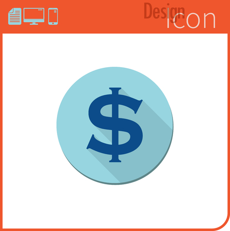 Vector icon on white background designer trend dollar currency icon money currency exchange for use on the web site or application