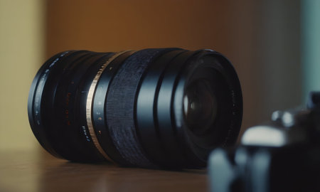 Close up of a camera lens with shallow depth of field Stock Photo