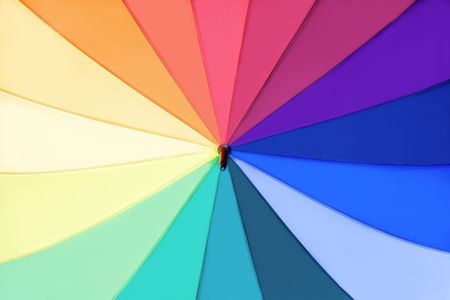 Rainbow multicolored umbrella