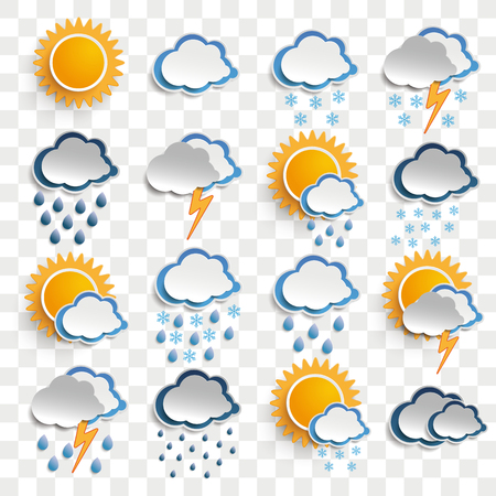 Weather icons set vector illustration