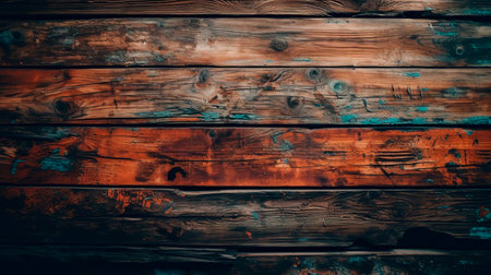 Old wooden background or texture grunge dark blue and orange color Foto de archivo