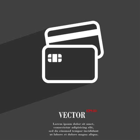 Credit card icon symbol flat modern web design with long shadow and space for your text vector illustration Stock Photo