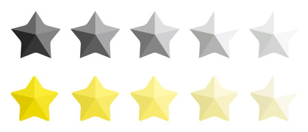 Five stars flat icon design with different expressions customer review concept on web