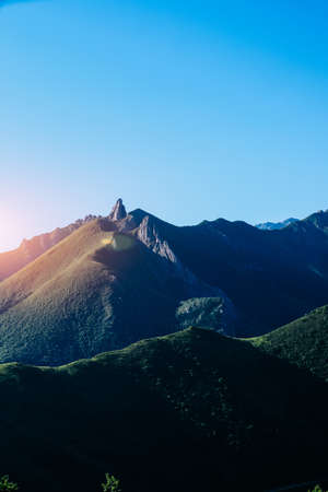 High altitude grassland mountain landscape