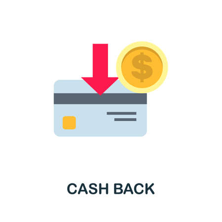 Cash back flat icon color simple element from customer loyalty collection creative cash back icon for web design templates infographics and more