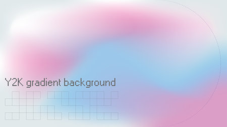 Y2kオーラグラデーションピンクのホログラフィック背景。ピンクの虹色のパステルオーロラパターンの背景。グリッド形状と美的テキストを持つカラフルなグルーヴィーな滑らかなオンブル壁紙イラスト。