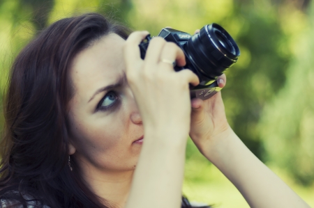 An image beautiful woman photographer