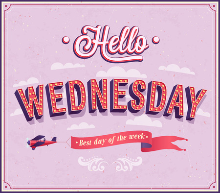 Hello wednesday typographic design illustration