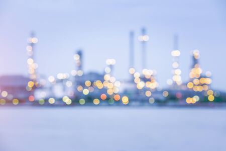 Night bokeh from oil refinery factory