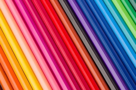 Pile of multicolored pencils background Stock Photo