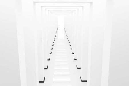 Three dimensional white passage Stock Photo