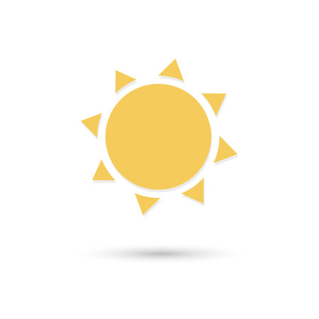 Sun icon simple flat illustration sun symbol