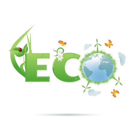 Eco planet text symbol Фото со стока