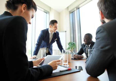 Entrepreneurs and business people conference in modern meeting room